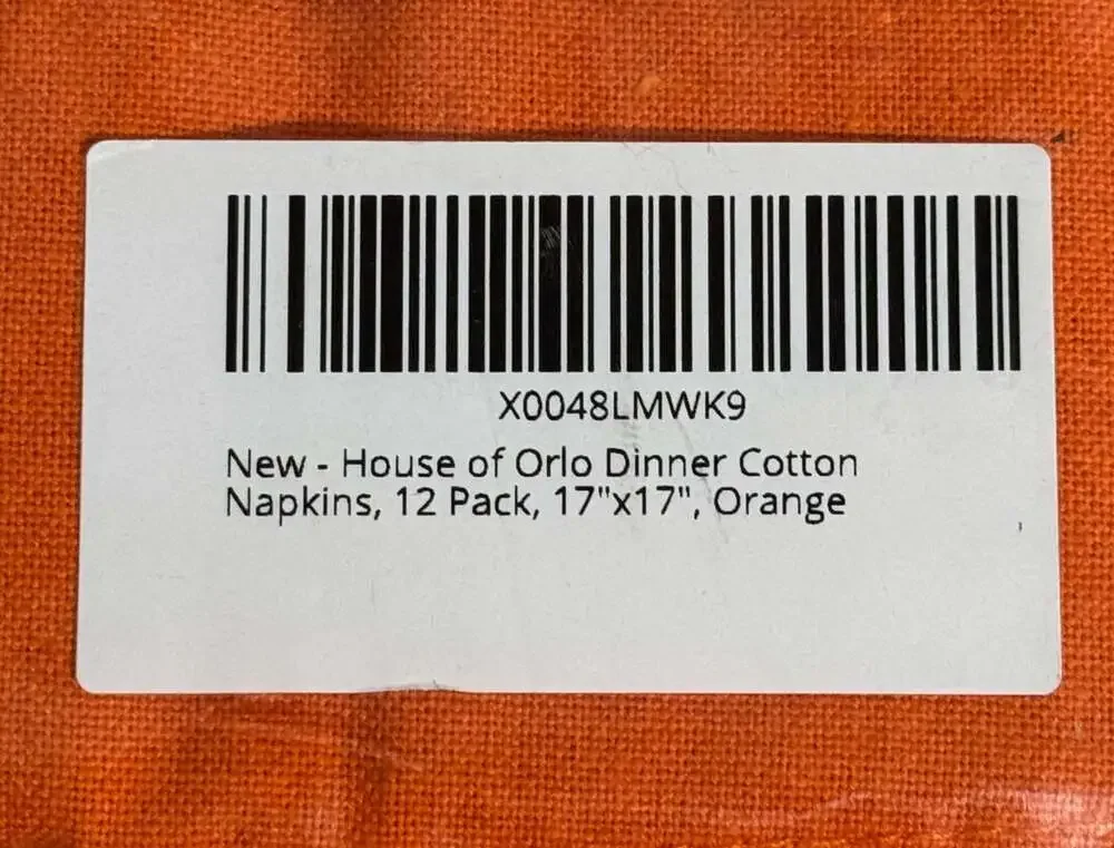 House of Orlo 100% Cotton Dinner Napkins, 12-Pack, 17